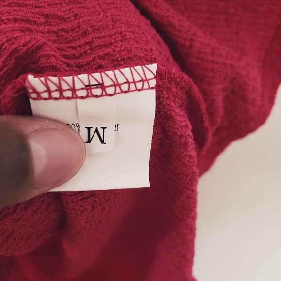 Lightweight Summer Raspberry Red V Neck Tank Top, Loose Fit, Sleeveless Blouse - Picture 5 of 5